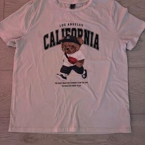 SHEIN White California Bear Graphic Tee
